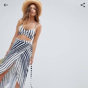 Two Piece Skirt and Wrap Bralette Set